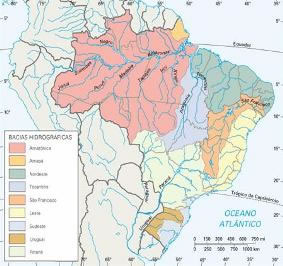 Características da hidrografia brasileira. Hidrografia brasileira